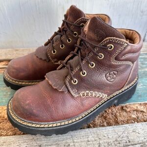 ARIAT Leather Boots Womens 6.5 B Canyon Lace-Up Brown Work Hiking 10001254 17728
